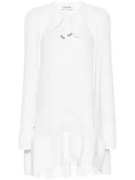 Lanvin платье мини со складками, белый