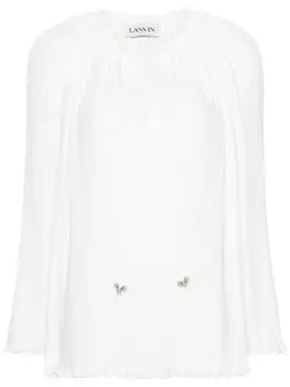Lanvin плиссированная блузка со шнуровкой, белый