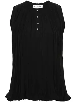 Lanvin плиссированный топ без рукавов, черный