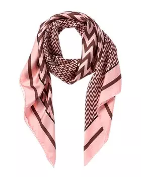 LANVIN Принтованный шелковый шарф из твила, красный