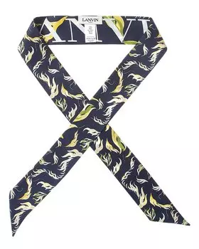 LANVIN Принтованный шелковый шарф из твила, серый