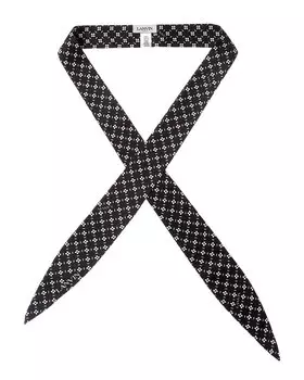 LANVIN Принтованный шелковый шарф из твила, синий