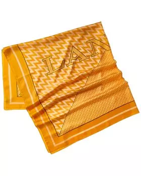 LANVIN Принтованный шелковый шарф из твила, желтый