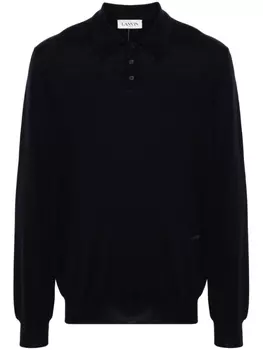 Lanvin рубашка поло с вышитым логотипом, синий