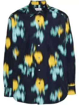 Lanvin рубашка с цветочным принтом, синий