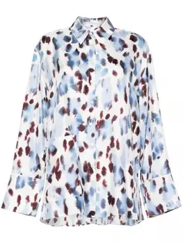 Lanvin рубашка с принтом, синий