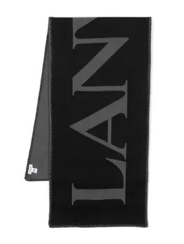 Lanvin шарф с логотипом, черный