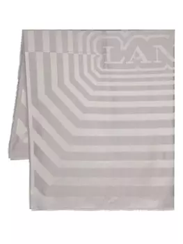 Lanvin шарф в полоску с жаккардовым логотипом, серый