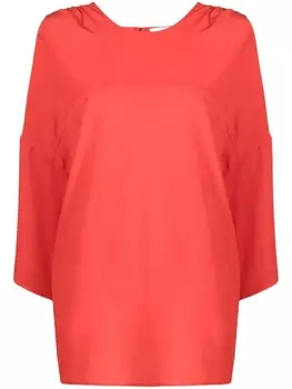 Lanvin шелковая блузка с драпировкой, красный