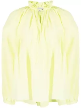 Lanvin шелковая блузка со складками, зеленый
