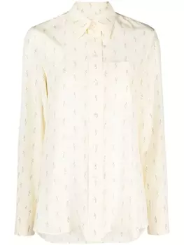 Lanvin шелковая рубашка с цветочным узором, желтый