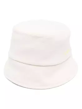 Lanvin шерстяная панама с вышитым логотипом, нейтральный цвет