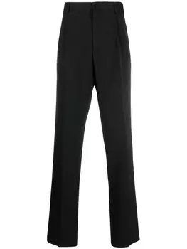 Lanvin шерстяные брюки прямого кроя со складками, черный