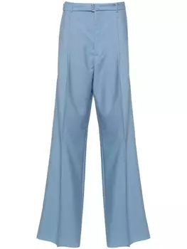 Lanvin шерстяные брюки широкого кроя, синий