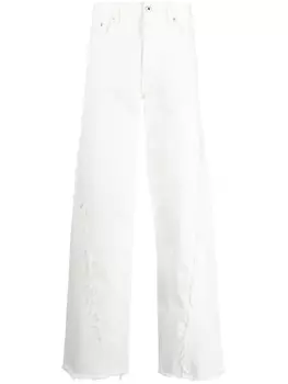 Lanvin широкие джинсы с эффектом потертости, белый