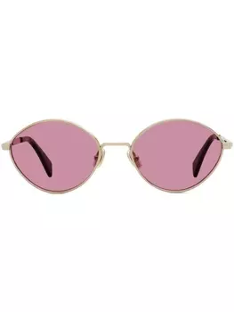 Lanvin солнцезащитные очки в овальной оправе, золотистый