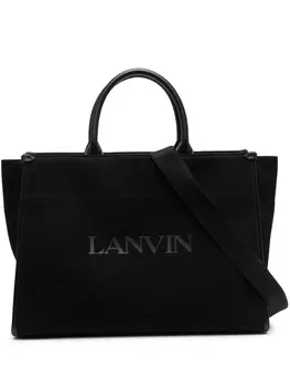 Lanvin сумка-тоут с логотипом, черный
