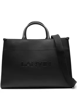 Lanvin сумка-тоут с тисненым логотипом, черный
