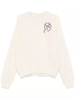 Lanvin свитер с нашивкой, белый