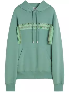 Lanvin Толстовка с капюшоном и кружевом, зеленый