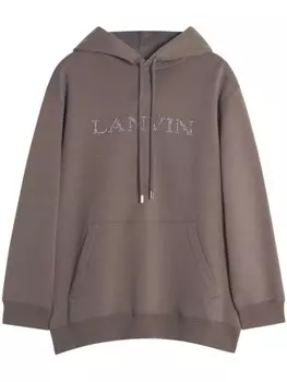 Lanvin толстовка с капюшоном, расшитая бисером, коричневый