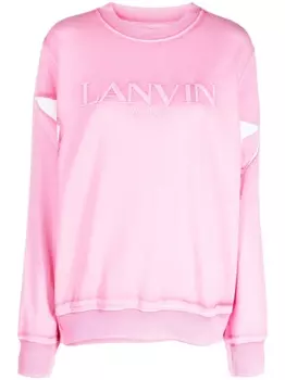 Lanvin толстовка с вышитым логотипом, розовый