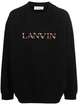Lanvin толстовка с вышитым логотипом, синий