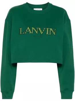 Lanvin толстовка с вышитым логотипом, зеленый