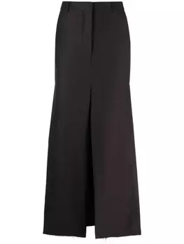 Lanvin юбка макси А-силуэта с разрезом, черный