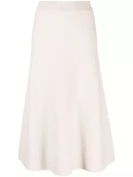 Lanvin юбка миди из смеси шерсти и кашемира, нейтральный цвет