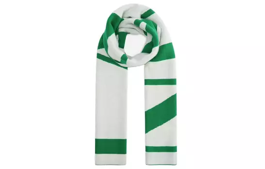 Lanvin Вязаный шарф унисекс черного, белого и зеленого цветов