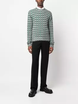 Lanvin жаккардовый джемпер, зеленый