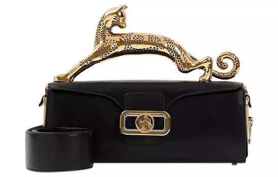 Lanvin Женская сумка на одно плечо из телячьей кожи, черная