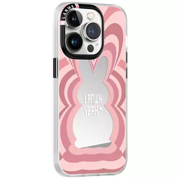 Lanweike Lanwk подходит для чехла для мобильного телефона Apple 14promax, нового антибактериального зеркала, линзы с защитой от падения iPhone14pro, комплексной женской модели 13Promax, высокого класса, Rabbit in the mirror