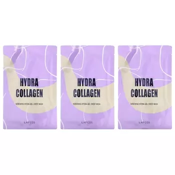 Lapcos Hydra Коллагеновая обновляющая увлажняющая гелевая маска для груди, 3 листа по 1,41 унции (40 г) каждый
