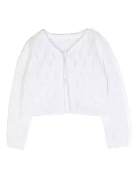 Lapin House ажурный кардиган, белый