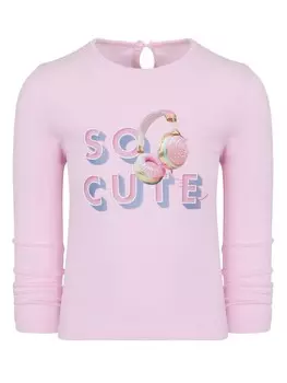 Lapin House футболка с длинными рукавами и надписью, розовый