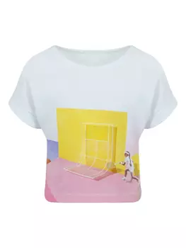 Lapin House футболка с графичным принтом, белый