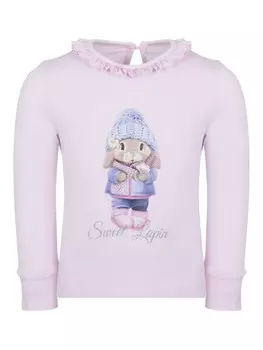 Lapin House футболка с графичным принтом, розовый