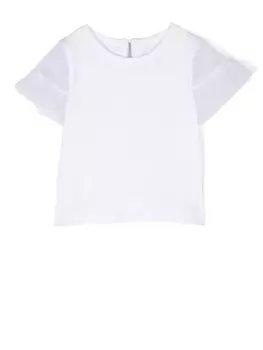 Lapin House футболка с рукавами из тюля, белый