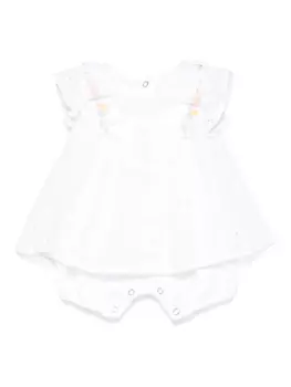 Lapin House комбинезон с английской вышивкой, белый