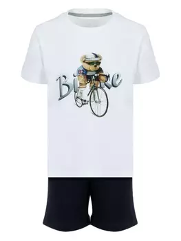 Lapin House комплект из футболки и шортов с принтом, белый