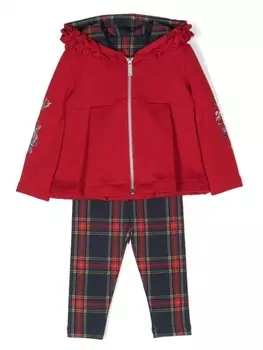 Lapin House комплект из куртки и брюк в клетку, красный
