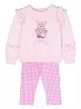 Lapin House комплект из толстовки и легинсов с принтом, розовый