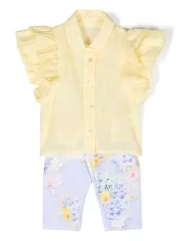 Lapin House комплект из топа и брюк с графичным принтом, желтый