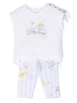 Lapin House комплект из топа и брюк с графичным принтом, белый