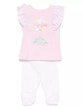 Lapin House комплект из топа и брюк с принтом, розовый