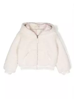 Lapin House куртка из искусственного меха с капюшоном, белый