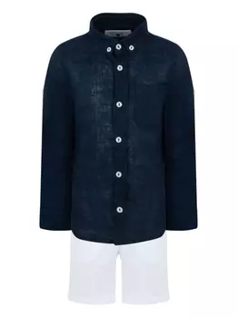 Lapin House льняной комплект из рубашки и шортов, синий