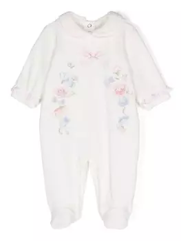 Lapin House пижама с оборками и цветочным принтом, белый